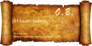 Oltean Bence névjegykártya